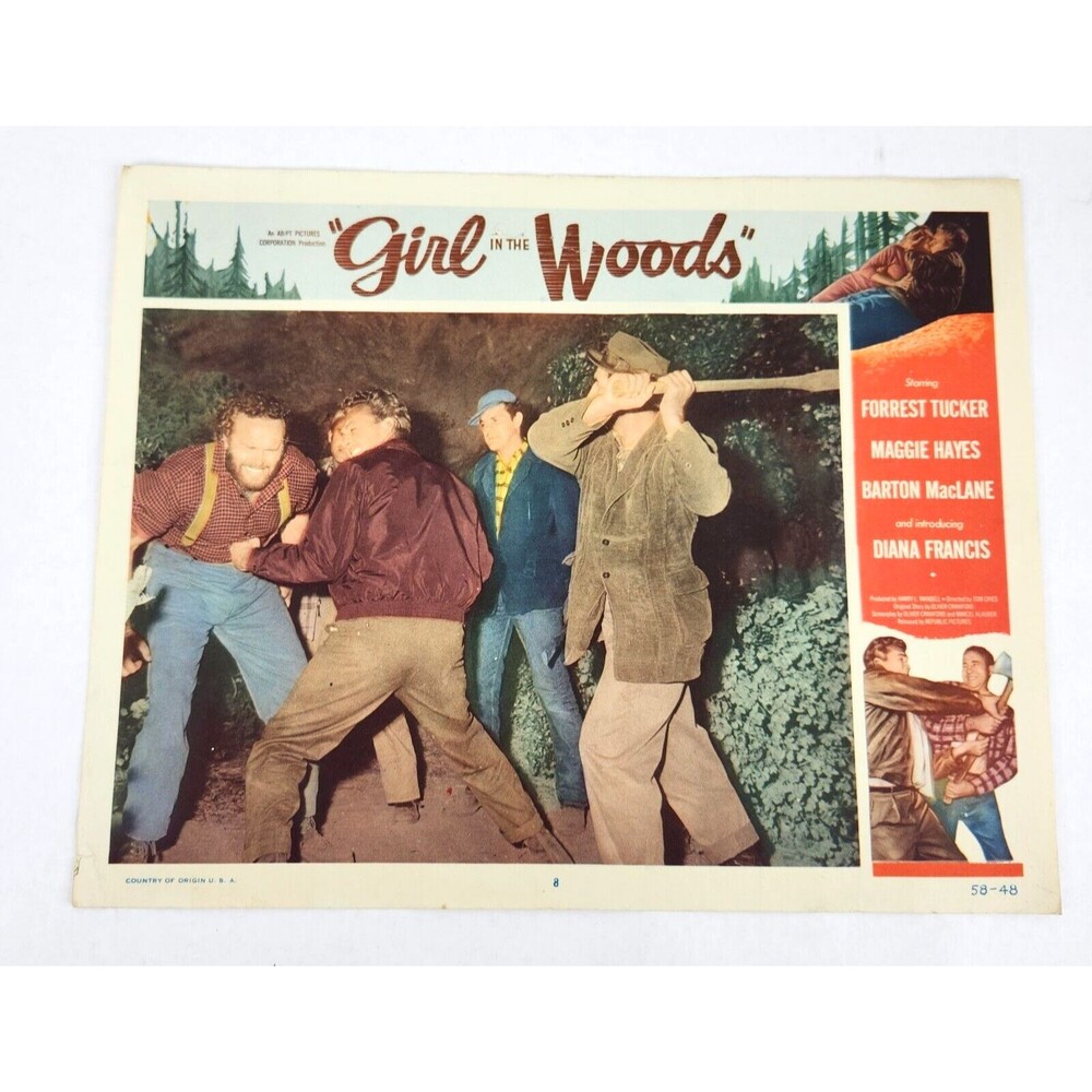 Girl in the Woods 1958 Lobby Card Movie Poster Forrest Tucker Margaret Hayes